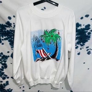 Vintage 1989 Tis The Season Palm Tree Sweatshirt